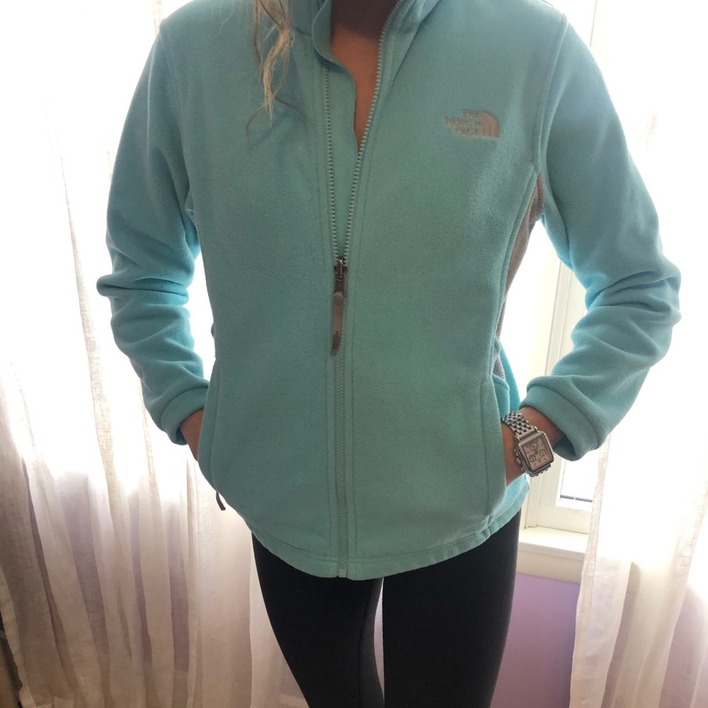 The North Face fleece Tiffany blue jacket